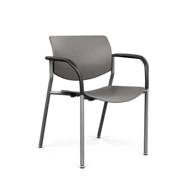 Freelance Side Chair in a plastic seat and back, shown in slate color.