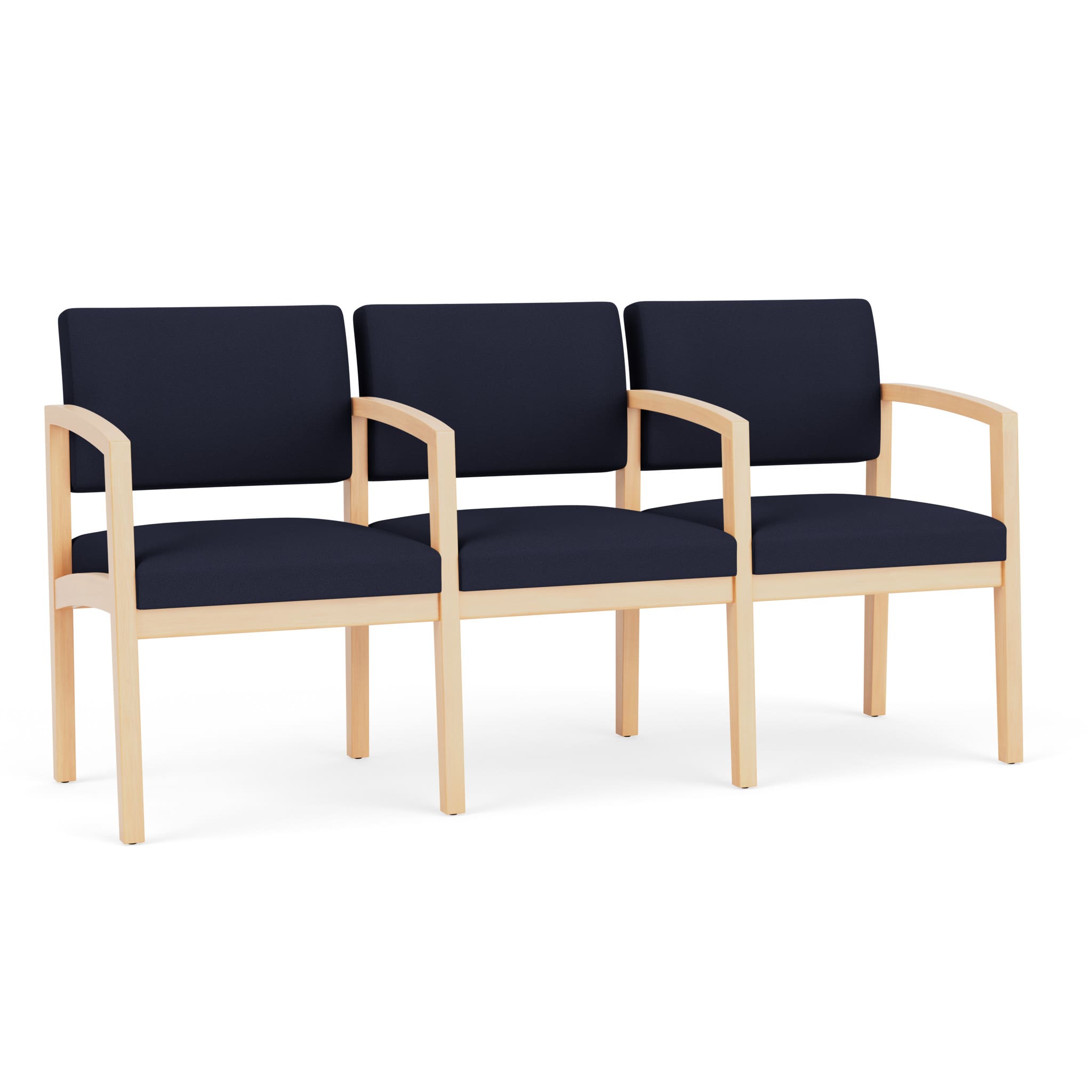 Lenox Wood 3 Seater with Center Arms - Image 1