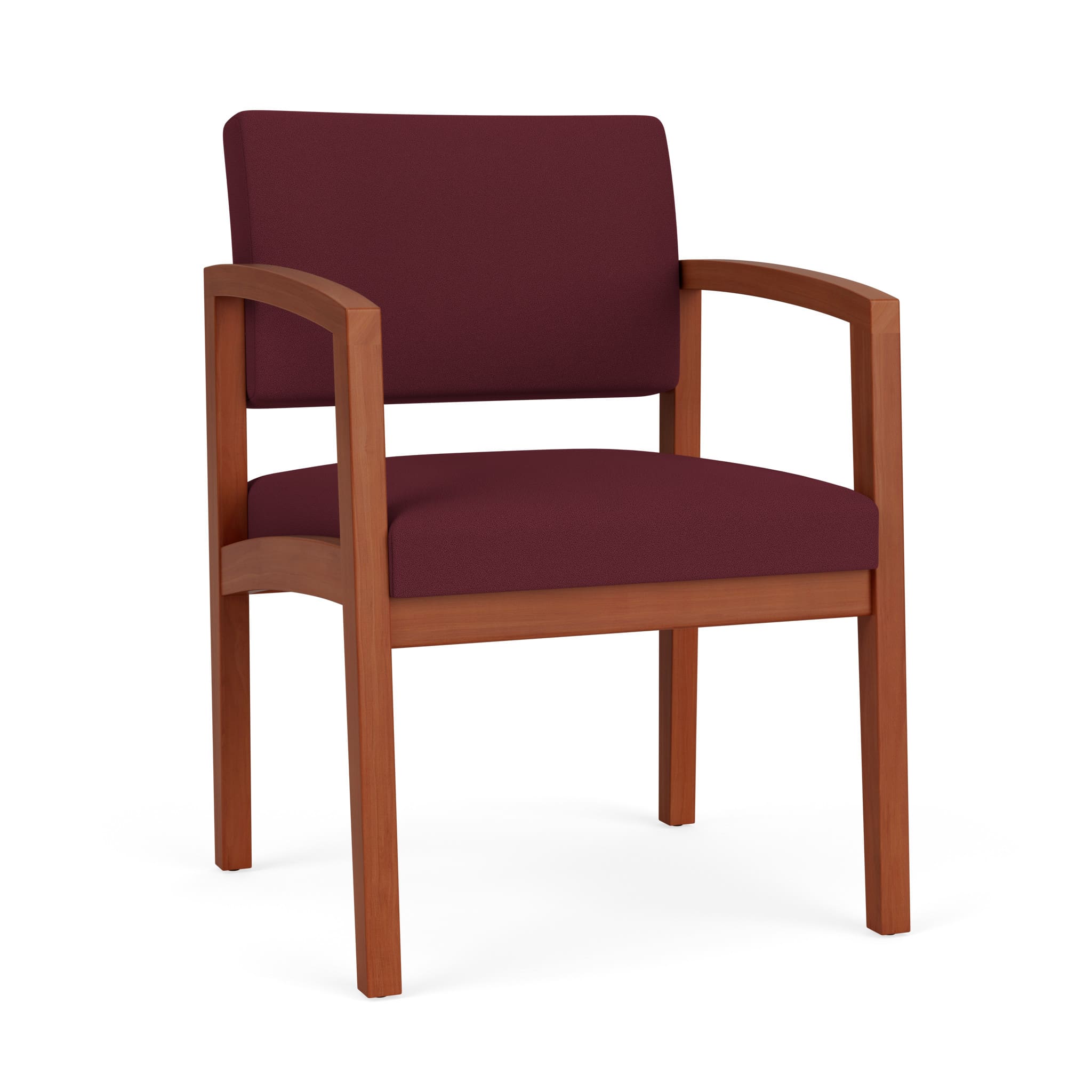 Lenox Wood Guest Chair shown in Wine fabric seat and back