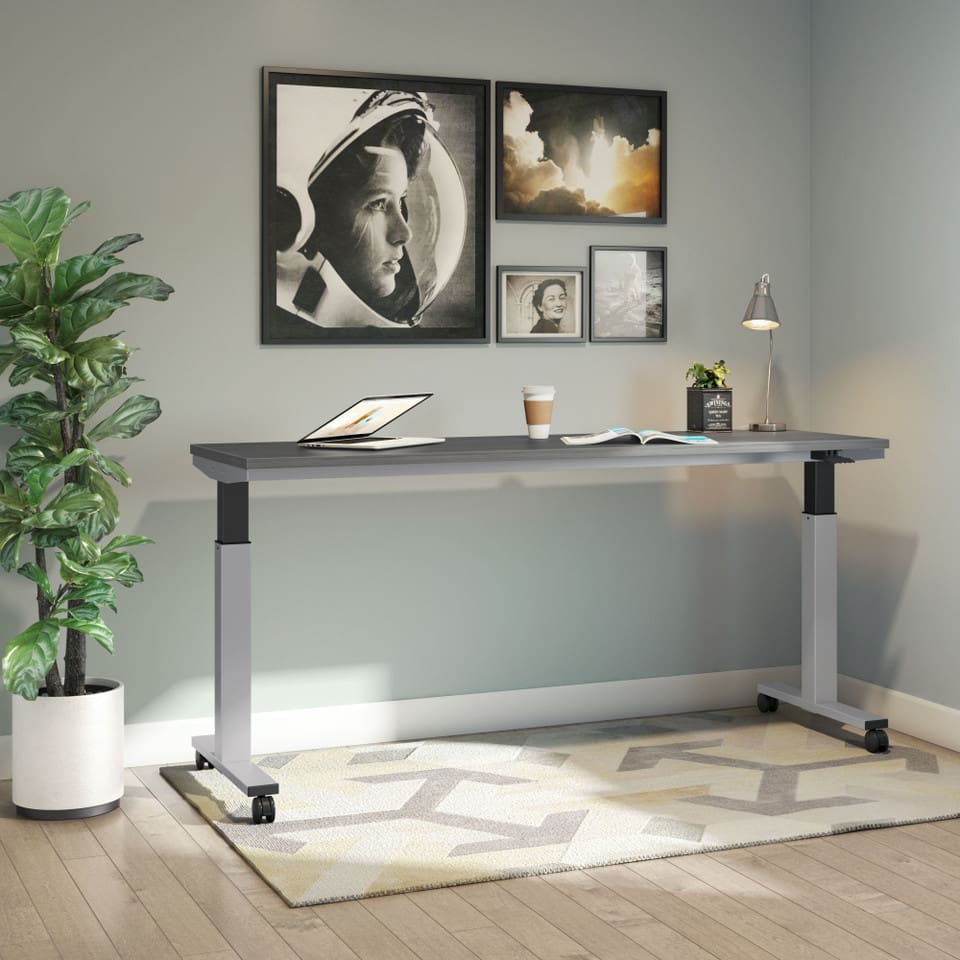 Pneumatic Height Adjustable Base with Casters - 72"W x 24"D - Image 3