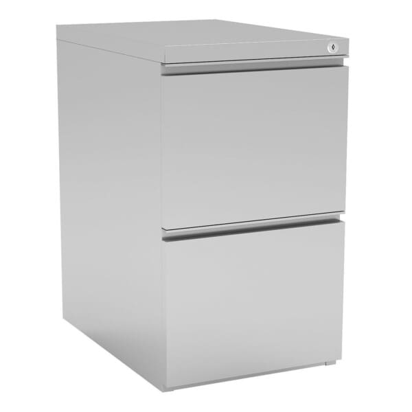 2 Drawer Metal Dual File Pedestal