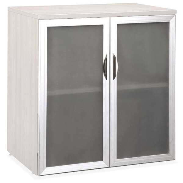 Tempered Glass Silver Frame Cabinet Door For PL113