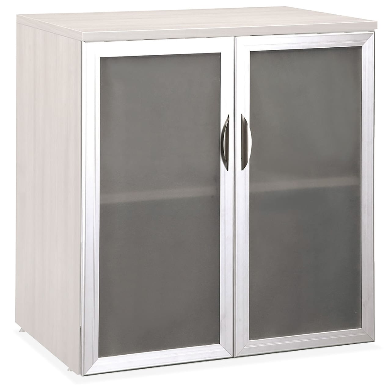 Tempered Glass Silver Frame Cabinet Door For PL113 - Image 1