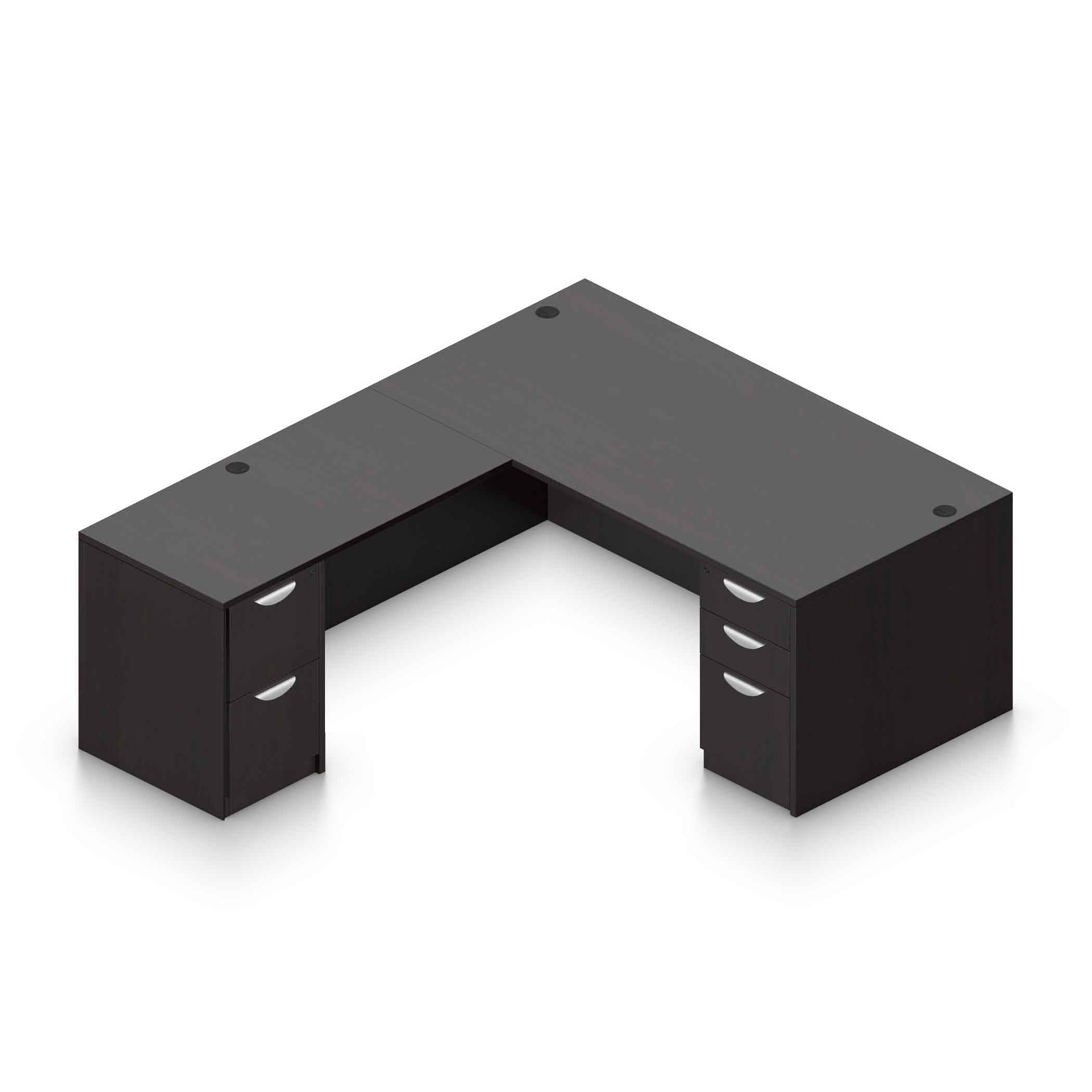 71" x 36" Desk Shell with Box/Box/File Pedestal and 48" x 24" Return with File/File Pedestal - Image 5