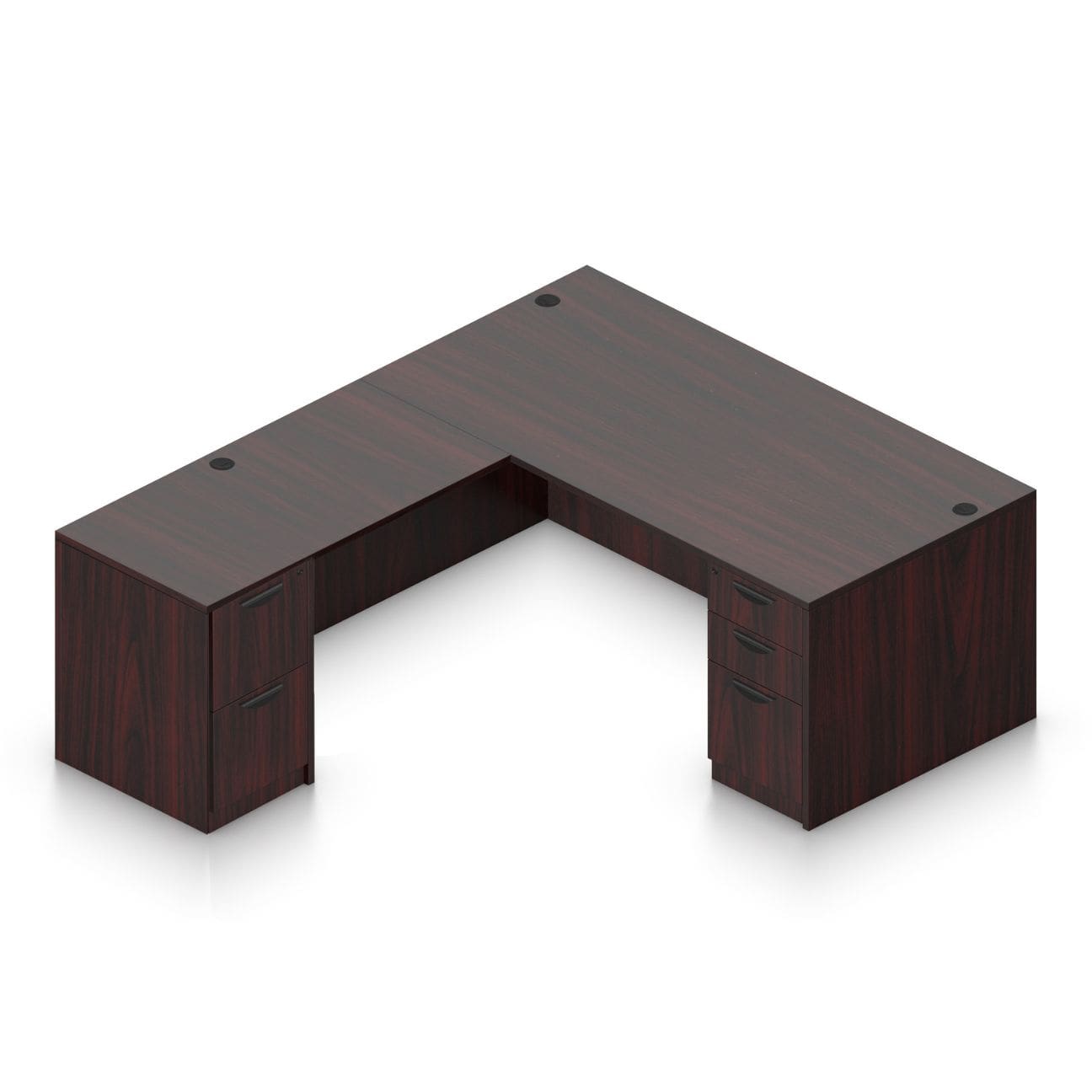 71" x 36" Desk Shell with Box/Box/File Pedestal and 48" x 24" Return with File/File Pedestal - Image 3
