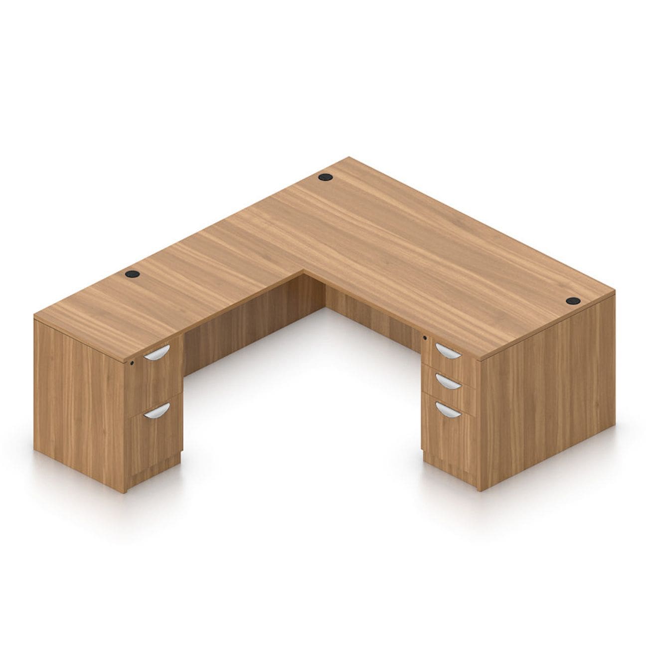 71" x 36" Desk Shell with Box/Box/File Pedestal and 48" x 24" Return with File/File Pedestal - Image 4