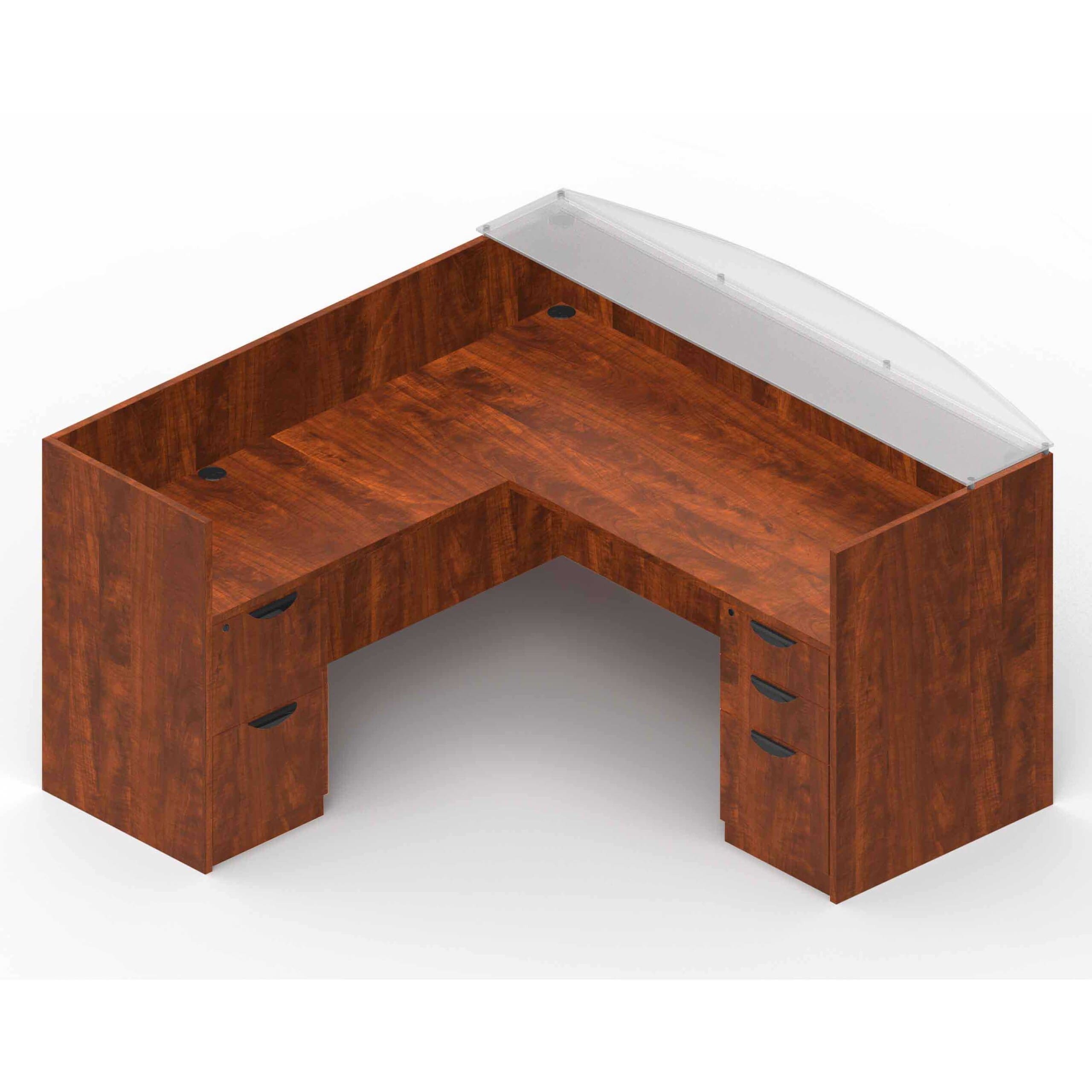 71" x 30" Reception Desk with Glass Transaction Top, 42" x 24" Return, Box/Box/File Pedestal, and File/File Pedestal - Image 6