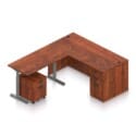 66" x 30" Desk Shell with Box/Box/File and Height Adjustable 48" x 24" Return with Mobile Box/File Pedestal - Thumbnail Image 2