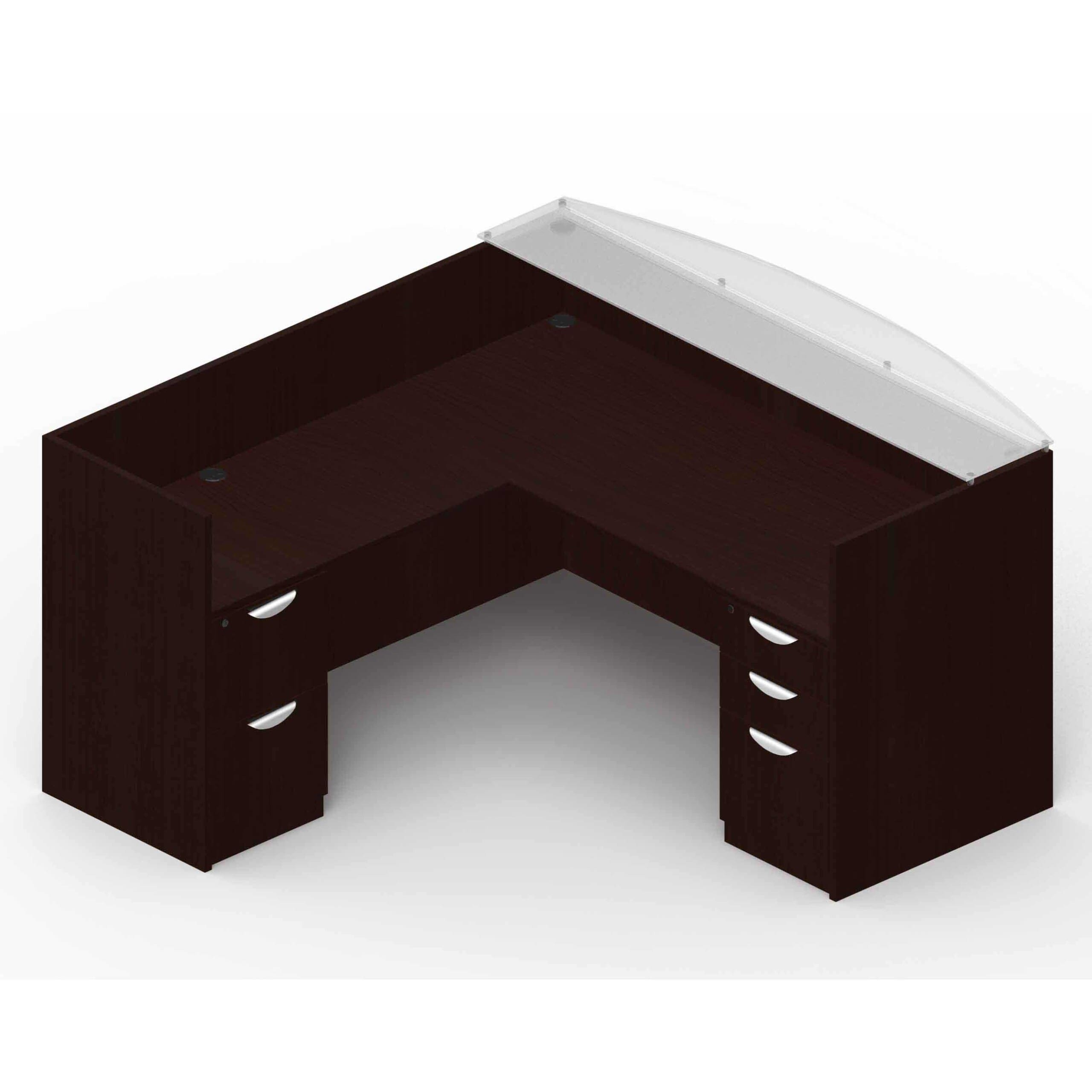 71" x 30" Reception Desk with Glass Transaction Top, 42" x 24" Return, Box/Box/File Pedestal, and File/File Pedestal - Image 7
