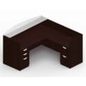 71" x 30" Reception Desk with Glass Transaction Top, 42" x 24" Return, Box/Box/File Pedestal, and File/File Pedestal - Thumbnail Image 2