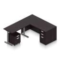 66" x 30" Desk Shell with Box/Box/File and Height Adjustable 48" x 24" Return with Mobile Box/File Pedestal - Thumbnail Image 3