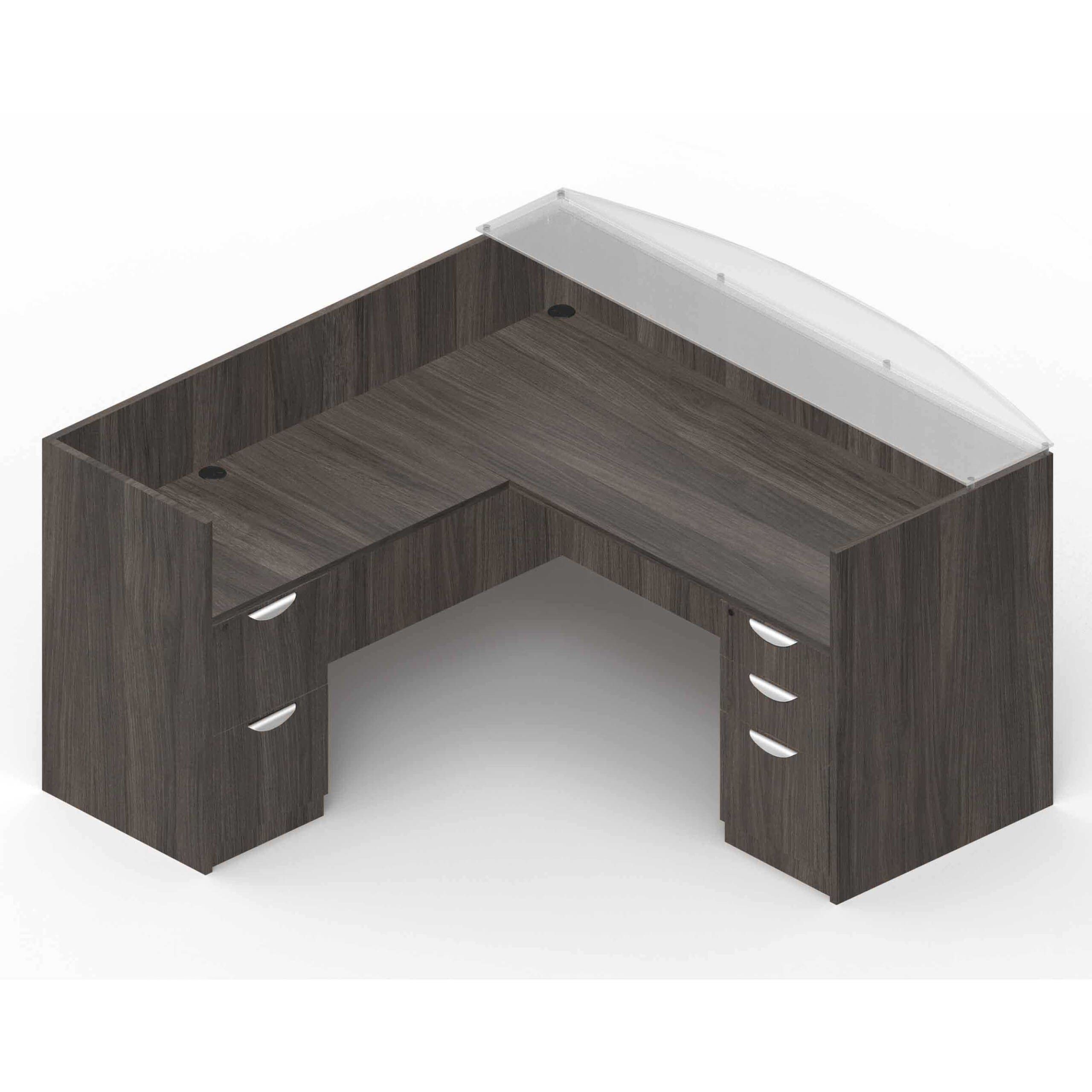 71" x 30" Reception Desk with Glass Transaction Top, 42" x 24" Return, Box/Box/File Pedestal, and File/File Pedestal - Image 8