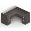 71" x 30" Reception Desk with Glass Transaction Top, 42" x 24" Return, Box/Box/File Pedestal, and File/File Pedestal - Thumbnail Image 3