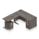 66" x 30" Desk Shell with Box/Box/File and Height Adjustable 48" x 24" Return with Mobile Box/File Pedestal - Thumbnail Image 4