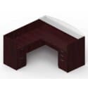71" x 30" Reception Desk with Glass Transaction Top, 42" x 24" Return, Box/Box/File Pedestal, and File/File Pedestal - Thumbnail Image 9