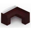 71" x 30" Reception Desk with Glass Transaction Top, 42" x 24" Return, Box/Box/File Pedestal, and File/File Pedestal - Thumbnail Image 4