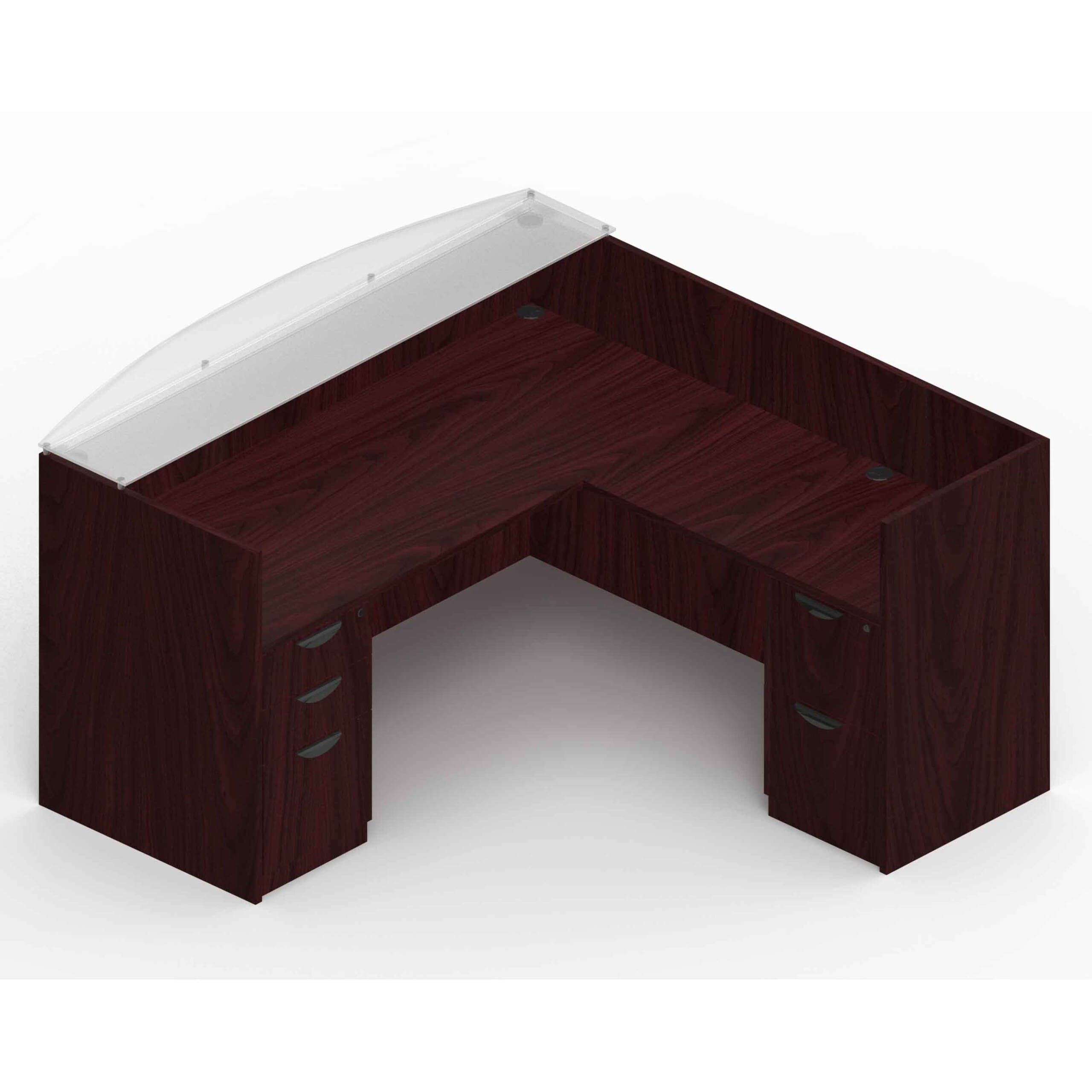 71" x 30" Reception Desk with Glass Transaction Top, 42" x 24" Return, Box/Box/File Pedestal, and File/File Pedestal - Image 4