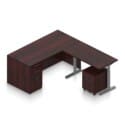 66" x 30" Desk Shell with Box/Box/File and Height Adjustable 48" x 24" Return with Mobile Box/File Pedestal - Thumbnail Image 9
