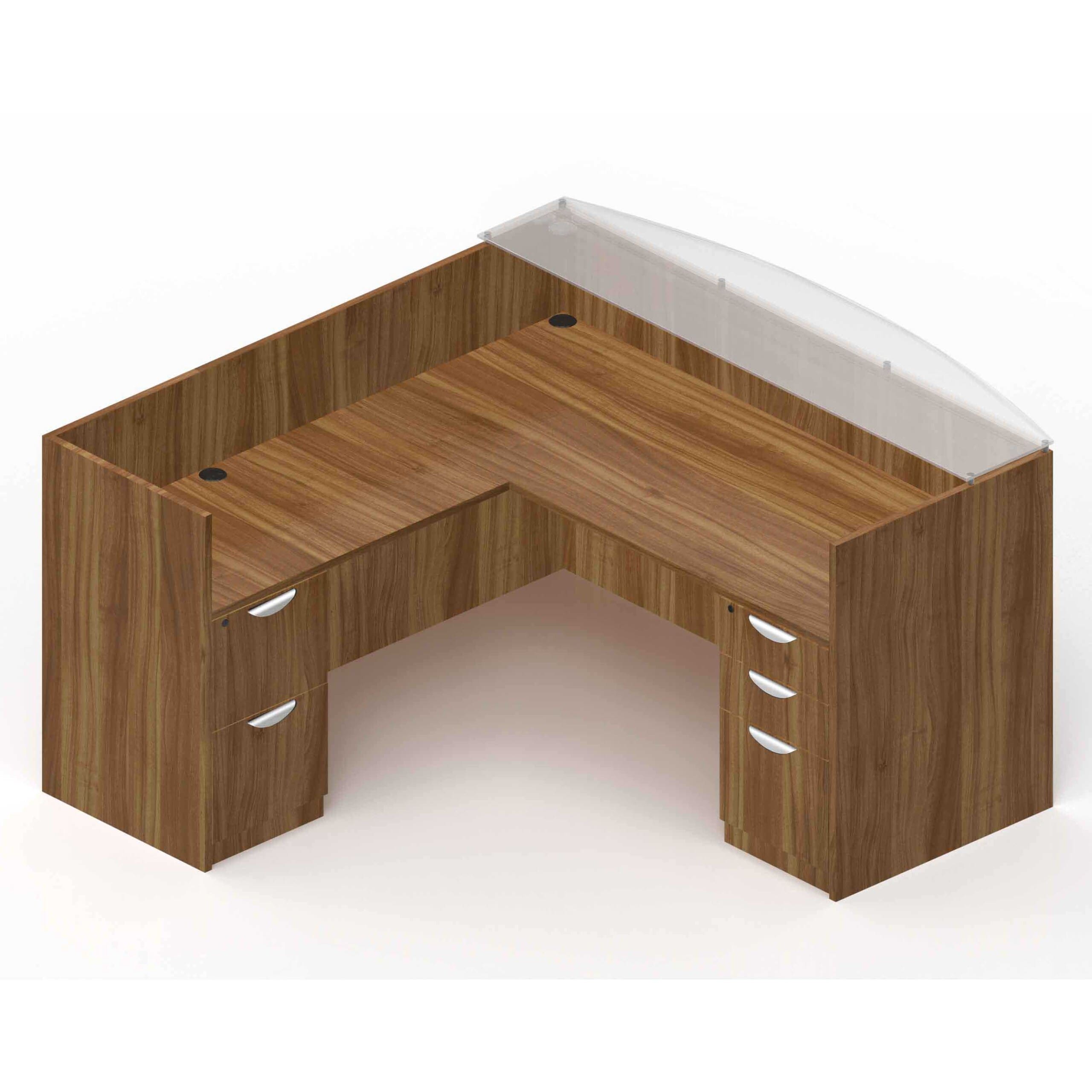 71" x 30" Reception Desk with Glass Transaction Top, 42" x 24" Return, Box/Box/File Pedestal, and File/File Pedestal - Image 10
