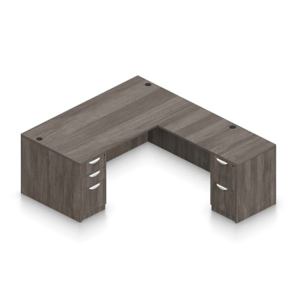 71" x 30" Desk Shell with Box/Box/File Pedestal and 48" x 24" Return with File/File Pedestal