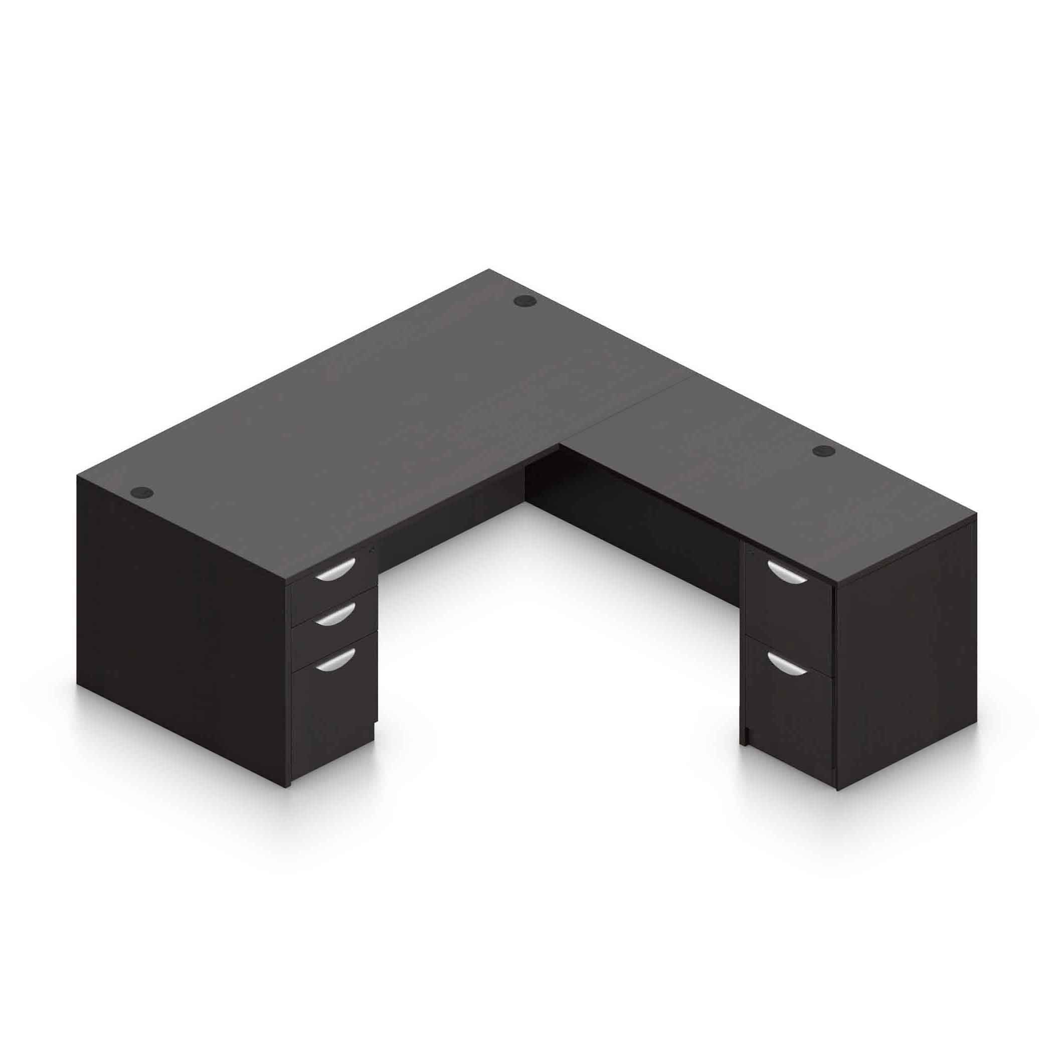 66" x 30" Desk Shell with Box/Box/File Pedestal and 48" x 24" Return with File/File Pedestal - Image 3