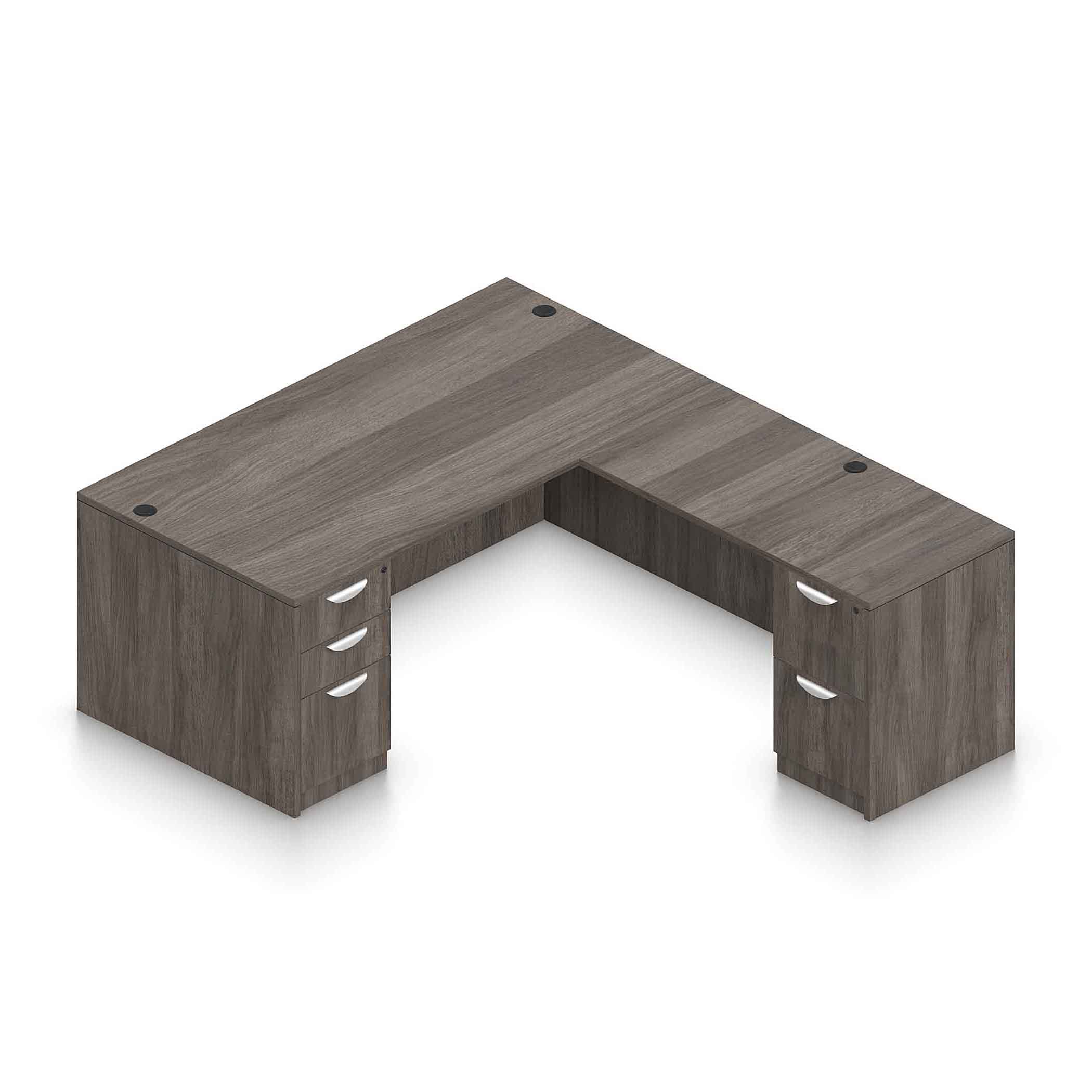 66" x 30" Desk Shell with Box/Box/File Pedestal and 48" x 24" Return with File/File Pedestal - Image 5