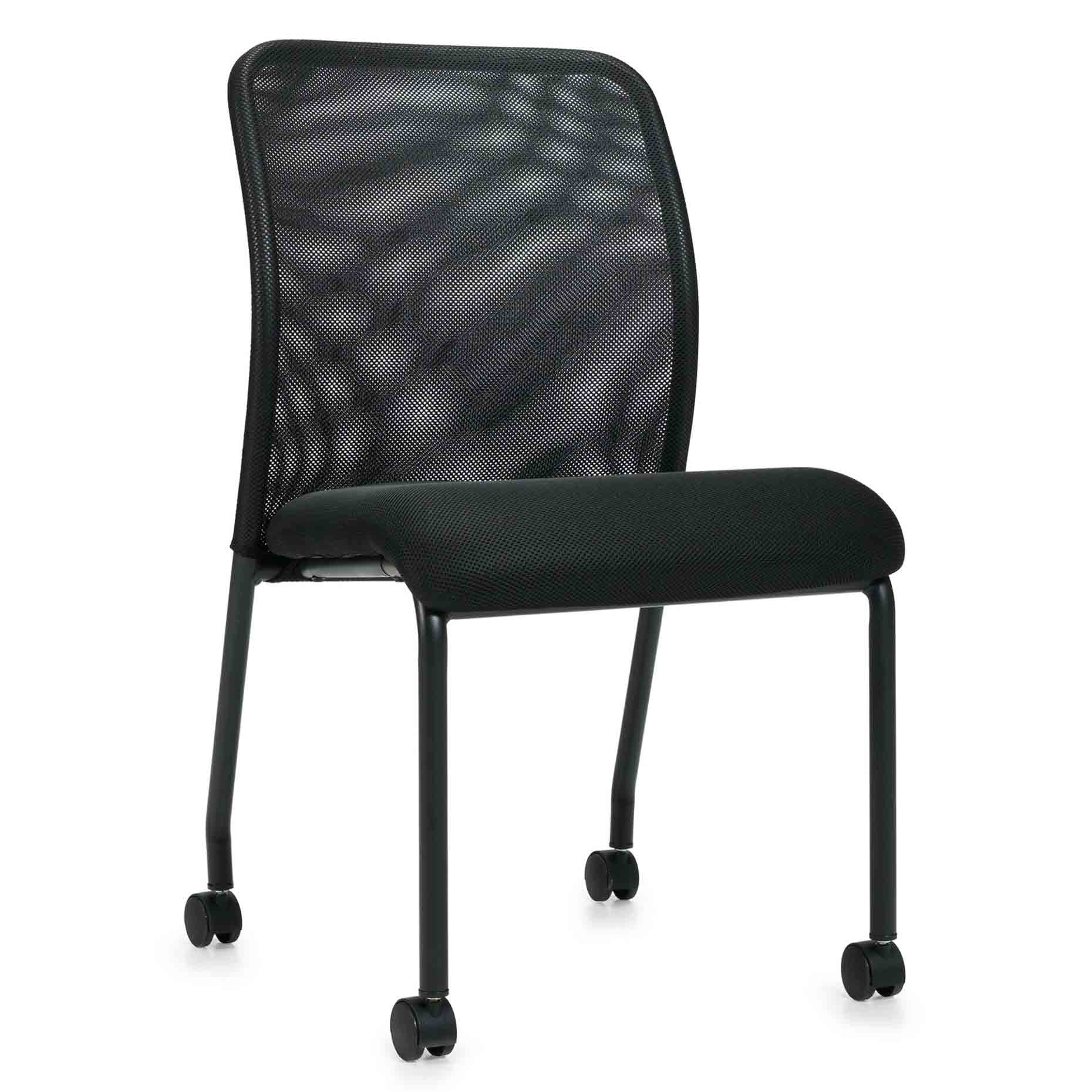 Armless Mesh Back Guest with Casters - Image 1