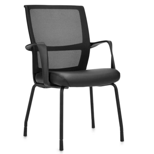 Low Back Mesh Armchair w/ Luxhide Seat
