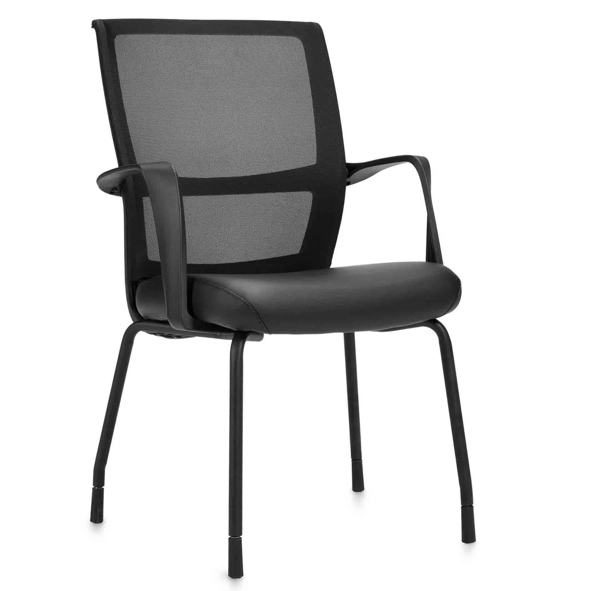 Low Back Mesh Armchair w/ Luxhide Seat - Image 1