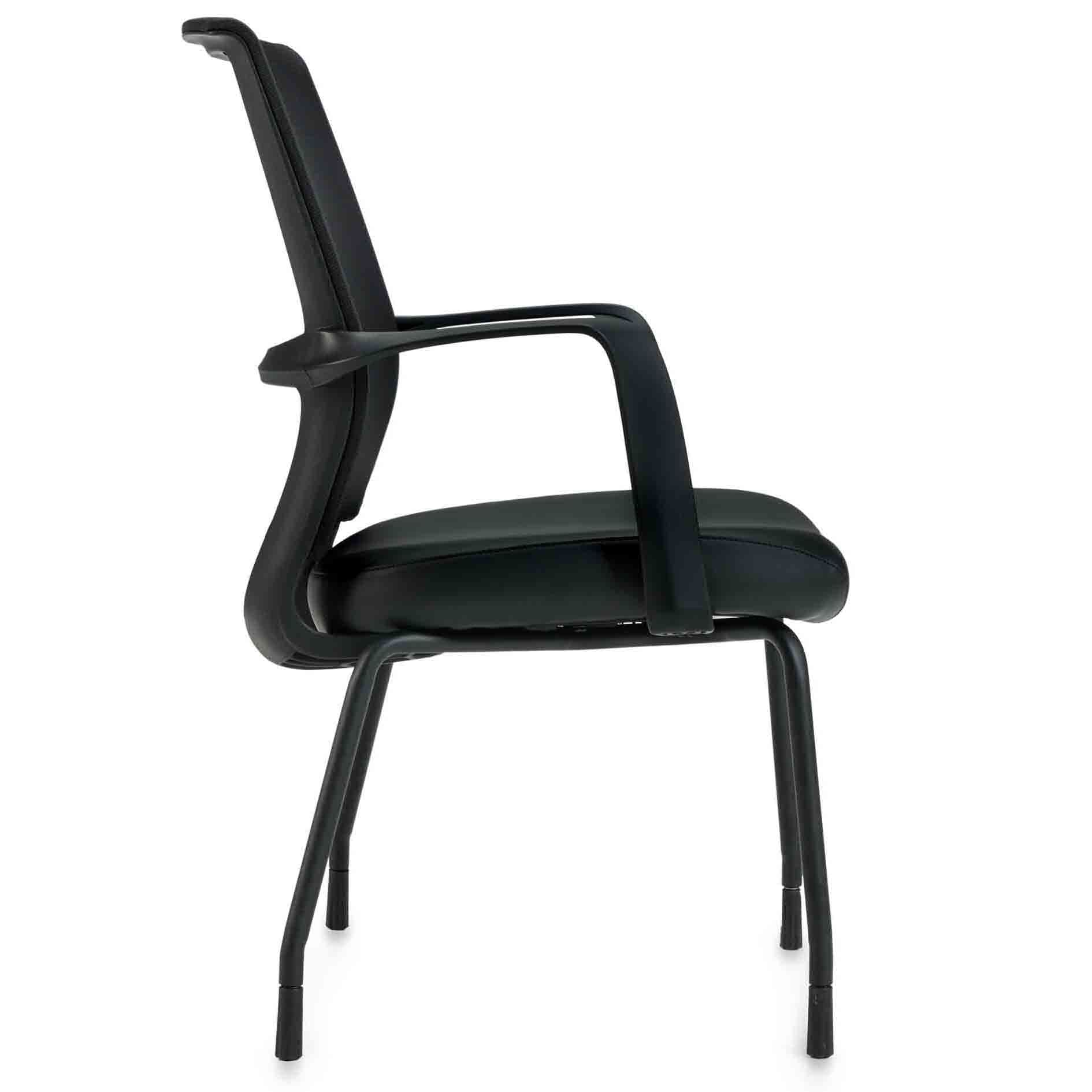 Low Back Mesh Armchair w/ Luxhide Seat - Image 3