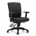 Multi-Function Task Chair with Black Patterned Fabric - Thumbnail Image 1