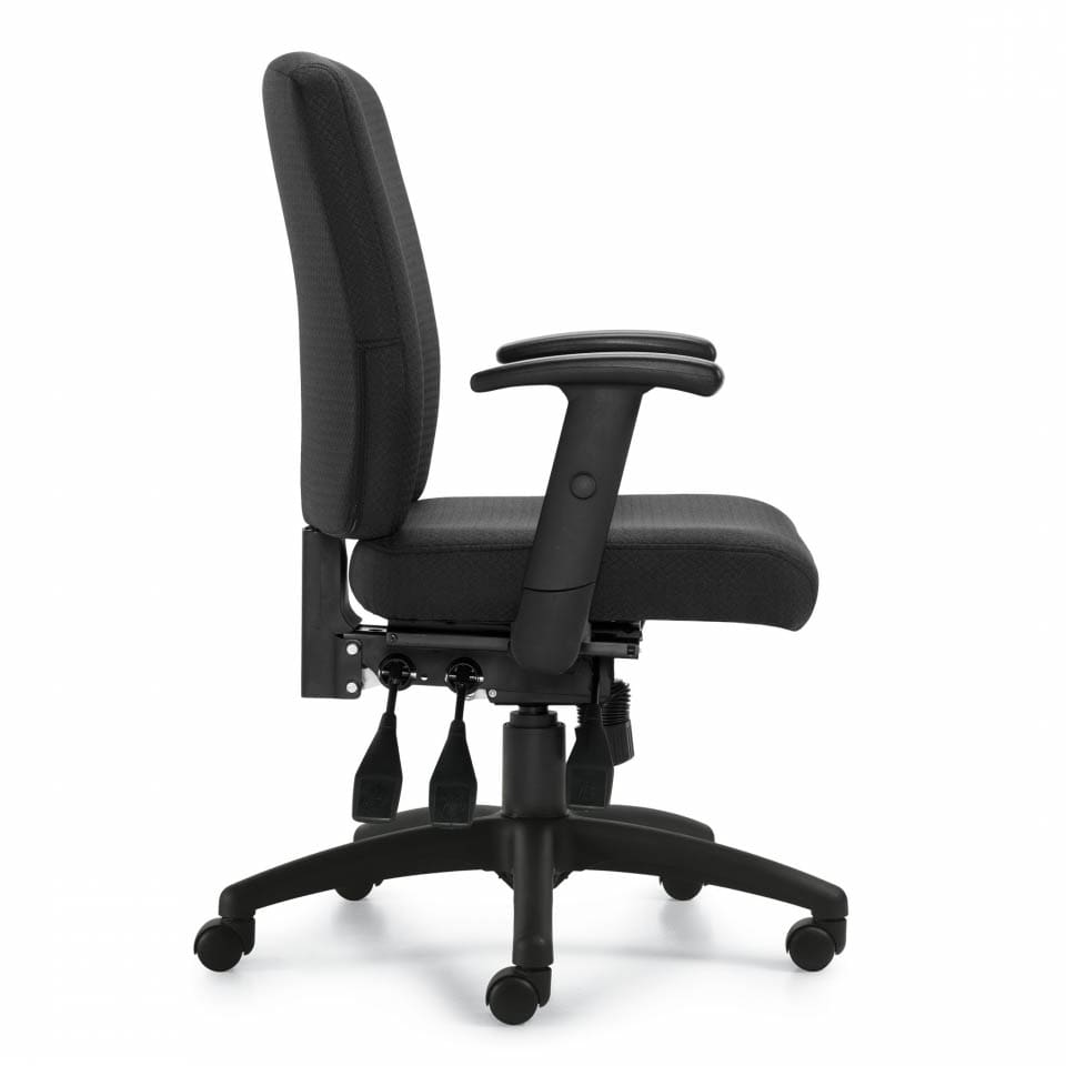 Multi-Function Task Chair with Black Patterned Fabric - Image 3