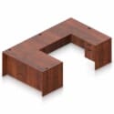 66" x 30" Desk Shell with a Hanging Box/File Pedestal, 42" x 24" Bridge, and a 66" x 24" Credenza Shell with a Hanging/Box File Pedestal - Thumbnail Image 6
