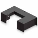 66" x 30" Desk Shell with a Hanging Box/File Pedestal, 42" x 24" Bridge, and a 66" x 24" Credenza Shell with a Hanging/Box File Pedestal - Thumbnail Image 1