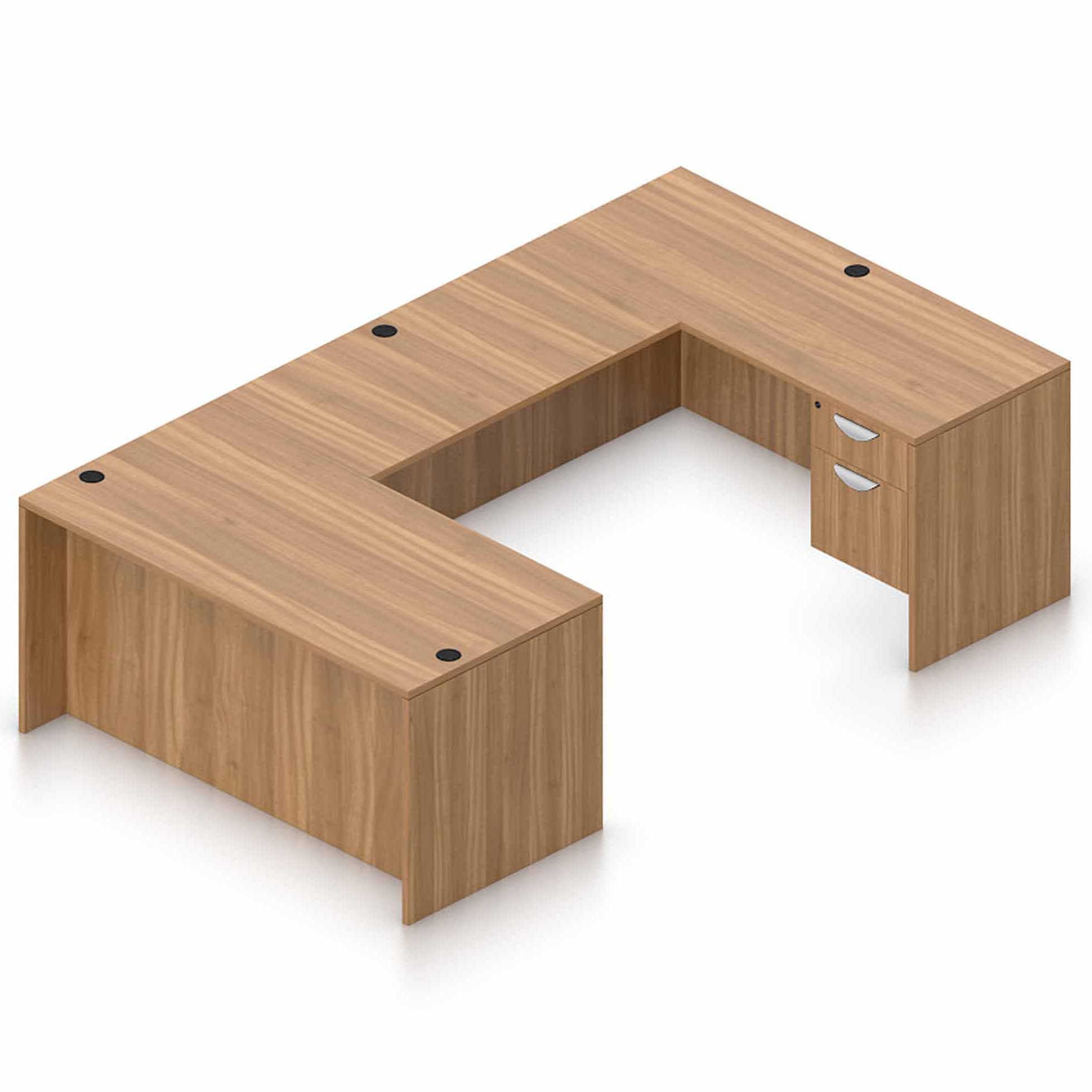66" x 30" Desk Shell with a Hanging Box/File Pedestal, 42" x 24" Bridge, and a 66" x 24" Credenza Shell with a Hanging/Box File Pedestal - Image 9