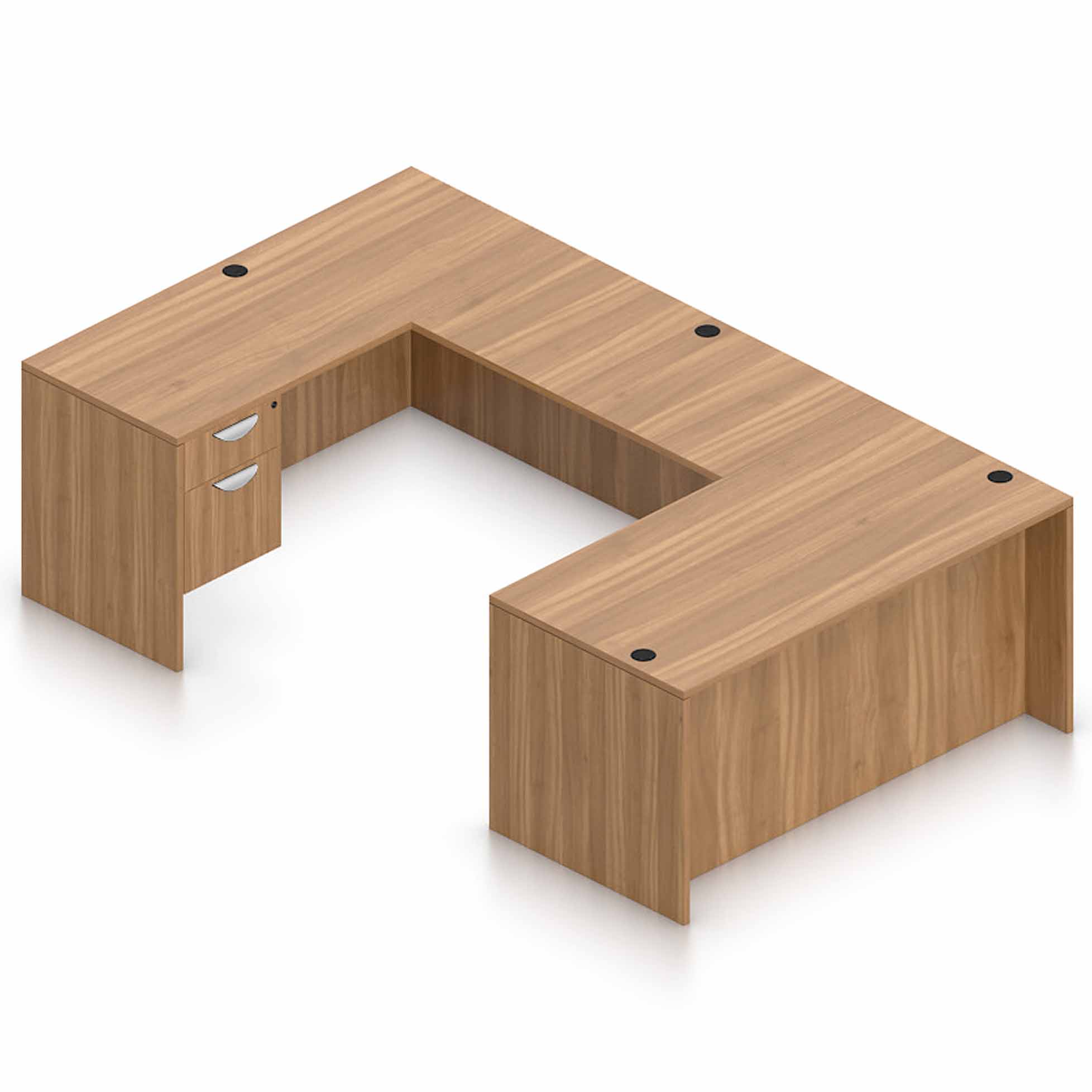 66" x 30" Desk Shell with a Hanging Box/File Pedestal, 42" x 24" Bridge, and a 66" x 24" Credenza Shell with a Hanging/Box File Pedestal - Image 4