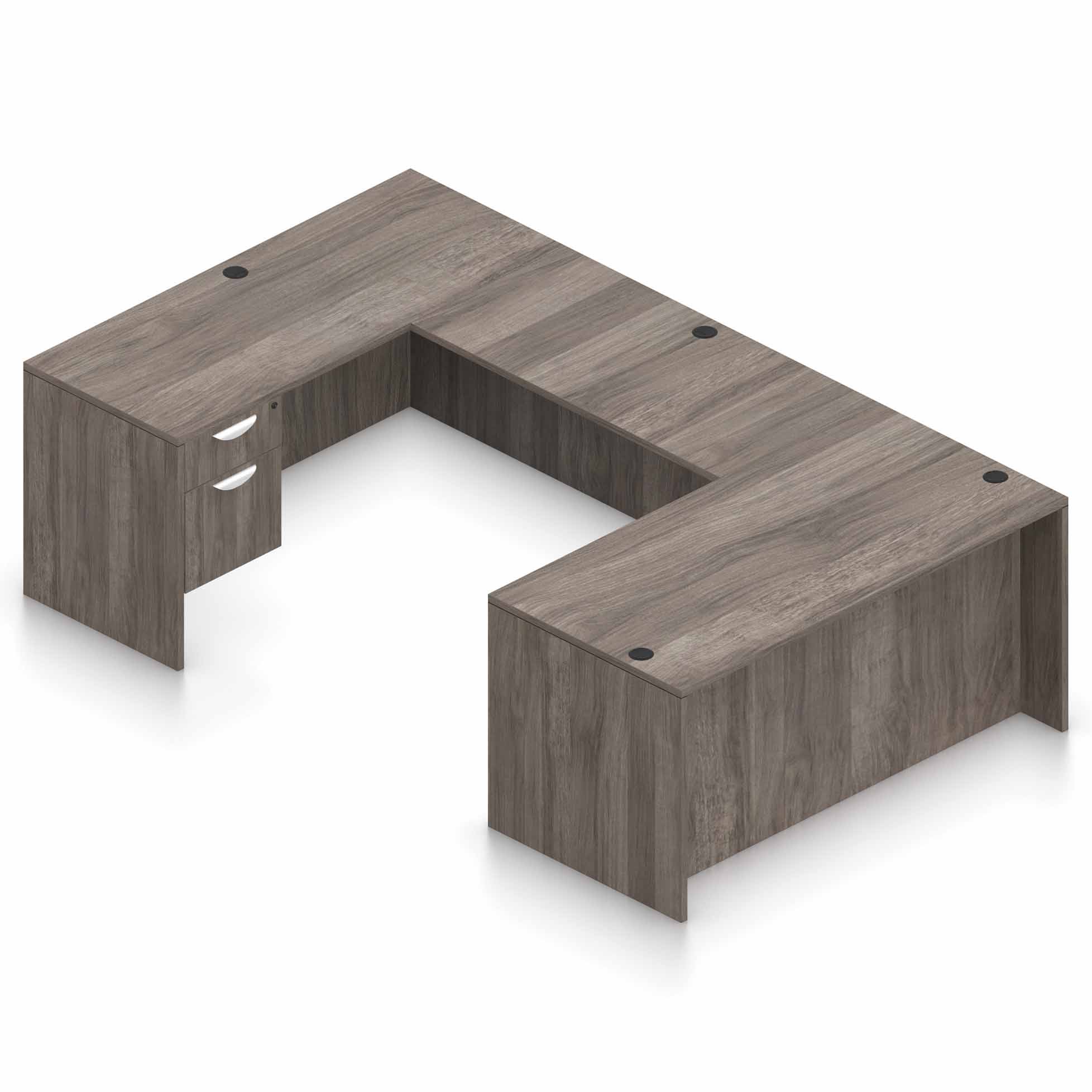 66" x 30" Desk Shell with a Hanging Box/File Pedestal, 42" x 24" Bridge, and a 66" x 24" Credenza Shell with a Hanging/Box File Pedestal - Image 5