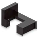 71" U-Shaped Desk with Bridge, Credenza, 2 Pedestals and Hutch with Laminate Doors - Thumbnail Image 2