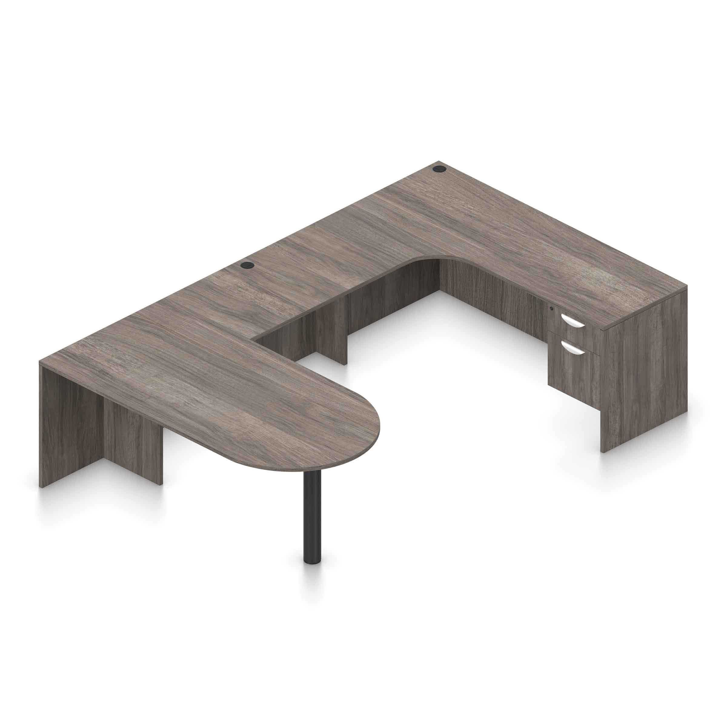 71" x 36" Bullet Top with Metal Leg, Reversible 42" x 24" Bridge, and 71" x 24" Credenza with a Hanging Box/File Pedestal - Image 10