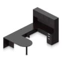 71" x 36" Bullet Top with Metal Leg, 42" x 24" Bridge, 71" x 24" Credenza, Box/Box/File Pedestal, and Overhead Hutch with Laminate Doors - Thumbnail Image 7