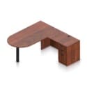 71" x 36" Bullet Top with Metal Leg with 36" x 24" Reversible Return and Box/Box/File Pedestal - Thumbnail Image 1