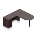 71" x 36" Bullet Top with Metal Leg with 36" x 24" Reversible Return and Box/Box/File Pedestal - Thumbnail Image 8