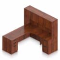 71″ W Desk with Curved Extension with 36″ x 24″ Return, Overhead Hutch and Double Pedestals - Thumbnail Image 6