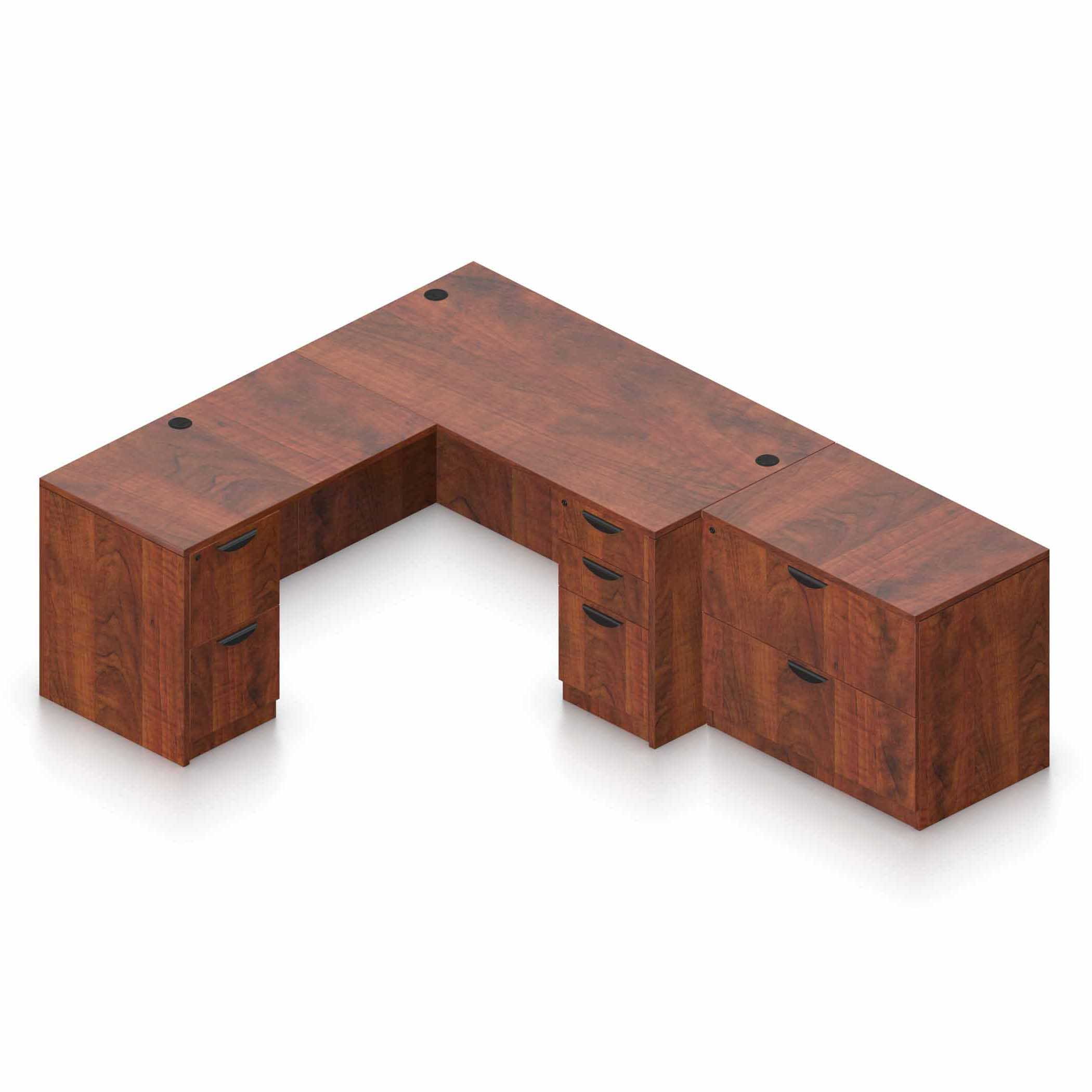 71" x 36" Desk Shell, Box/Box/File Pedestal, Reversible 48" x 24" Return, File/File Pedestal, and 2 Drawer Lateral File - Image 6