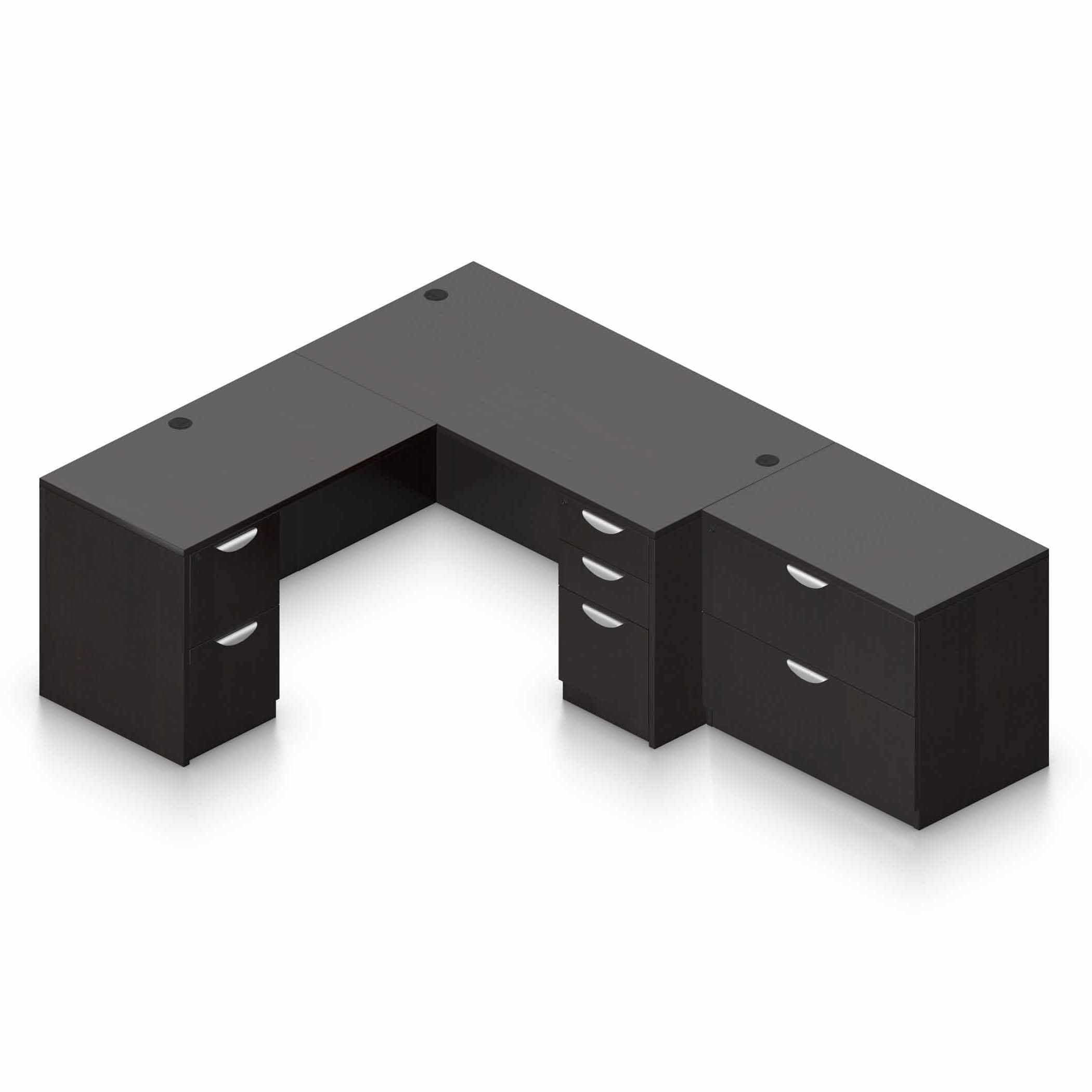 71" x 36" Desk Shell, Box/Box/File Pedestal, Reversible 48" x 24" Return, File/File Pedestal, and 2 Drawer Lateral File - Image 7