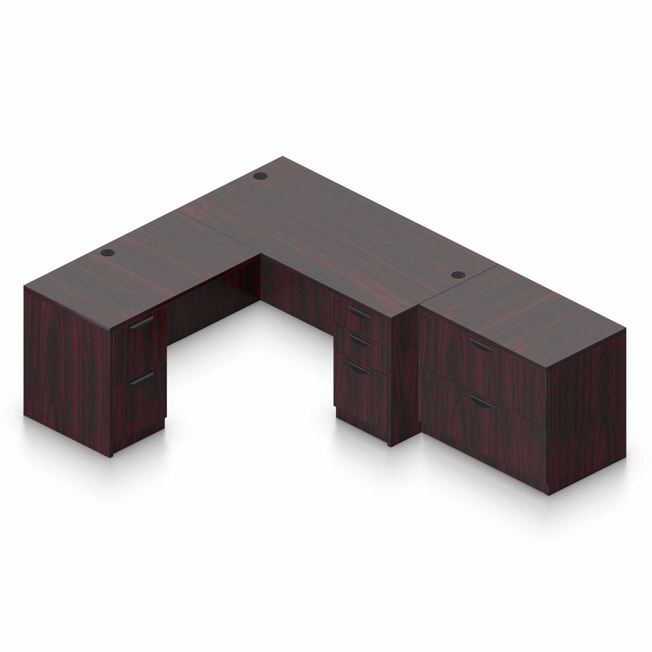 71" x 36" Desk Shell, Box/Box/File Pedestal, Reversible 48" x 24" Return, File/File Pedestal, and 2 Drawer Lateral File - Image 8