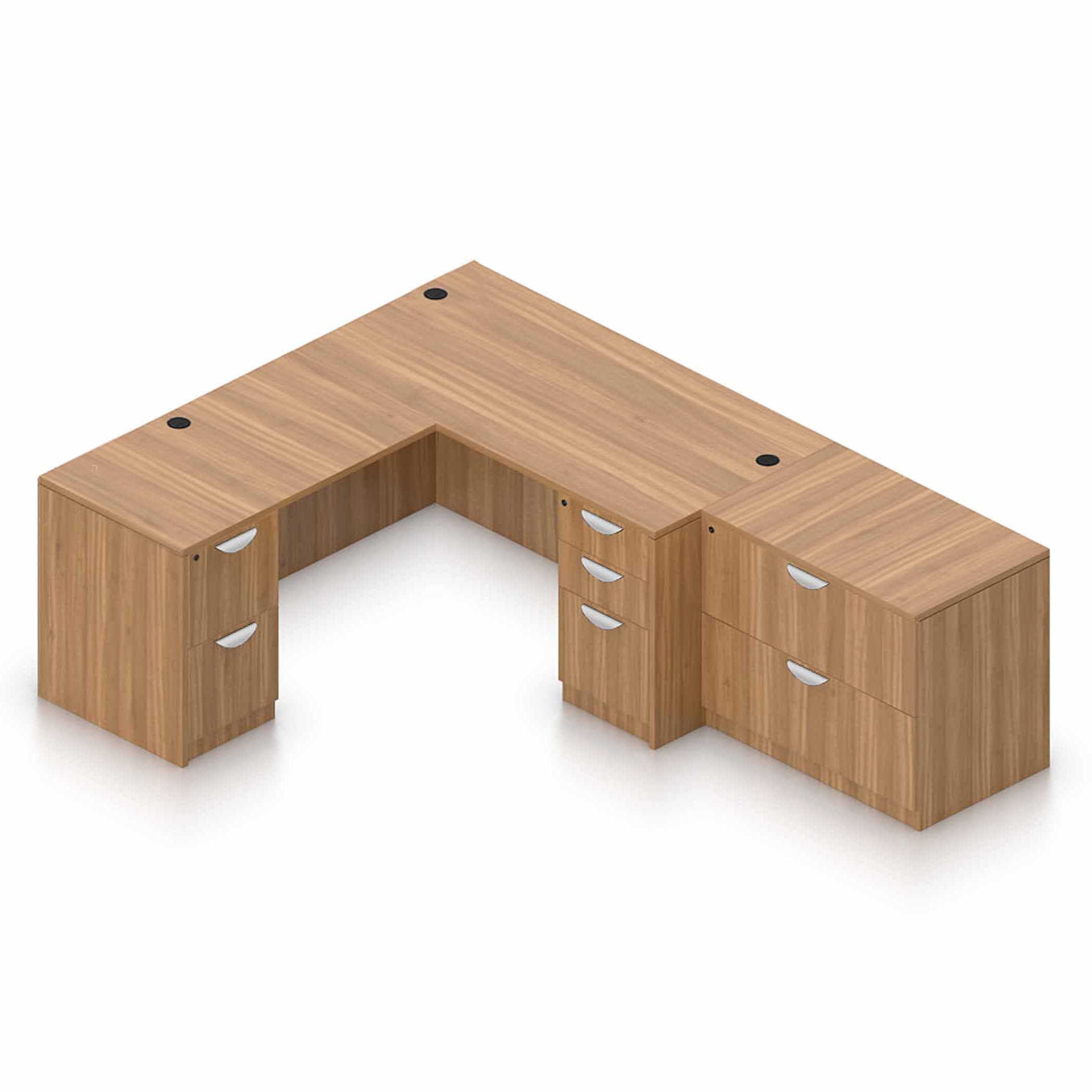 71" x 36" Desk Shell, Box/Box/File Pedestal, Reversible 48" x 24" Return, File/File Pedestal, and 2 Drawer Lateral File - Image 9
