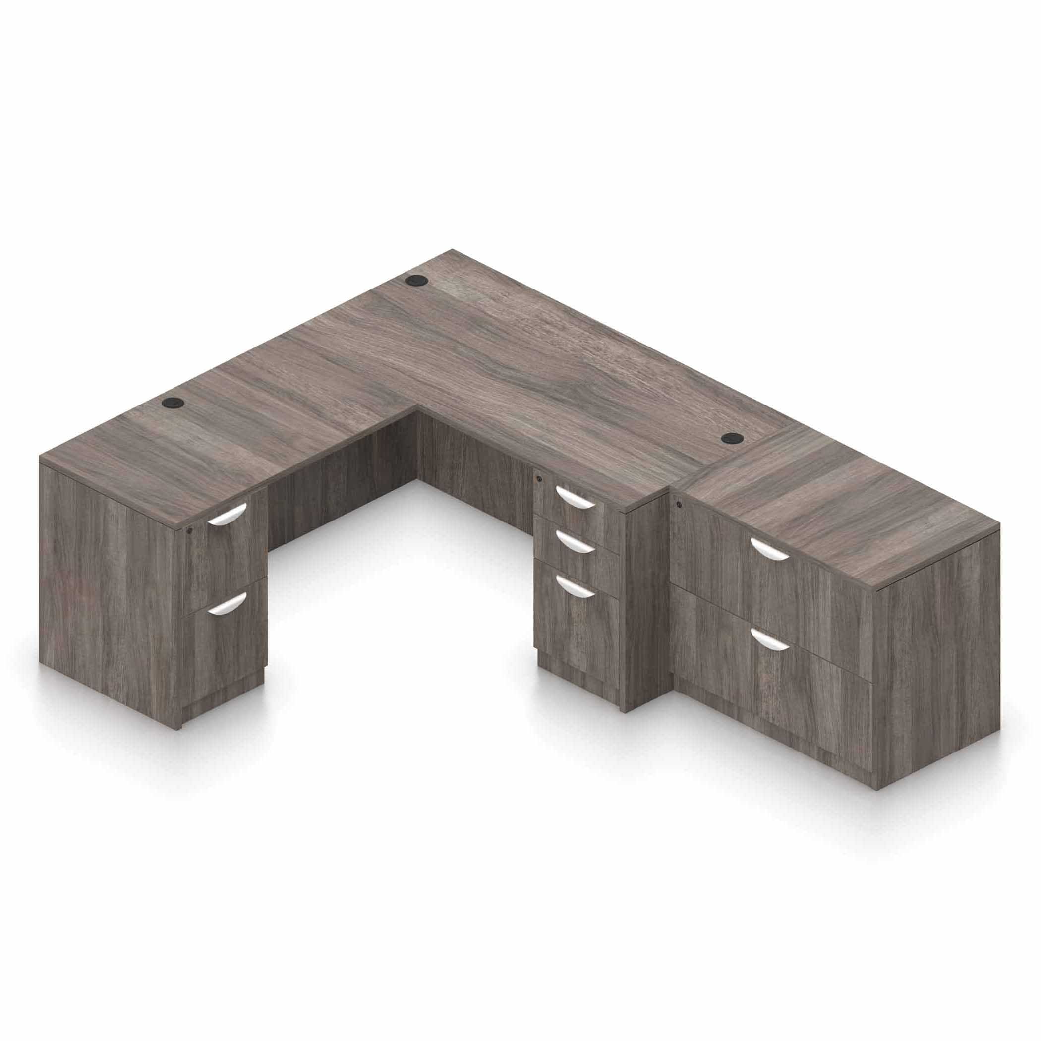 71" x 36" Desk Shell, Box/Box/File Pedestal, Reversible 48" x 24" Return, File/File Pedestal, and 2 Drawer Lateral File - Image 10