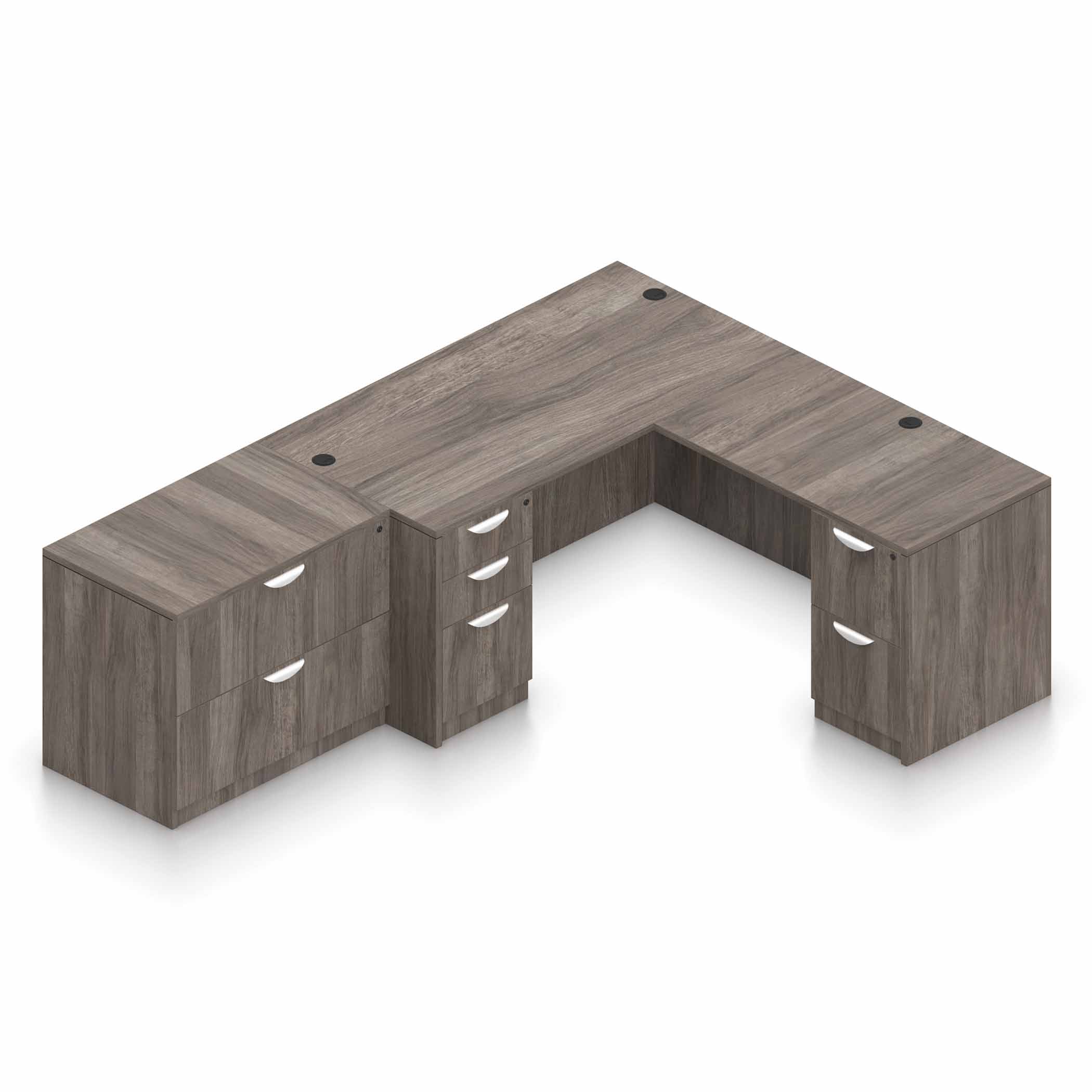 71" x 36" Desk Shell, Box/Box/File Pedestal, Reversible 48" x 24" Return, File/File Pedestal, and 2 Drawer Lateral File - Image 5