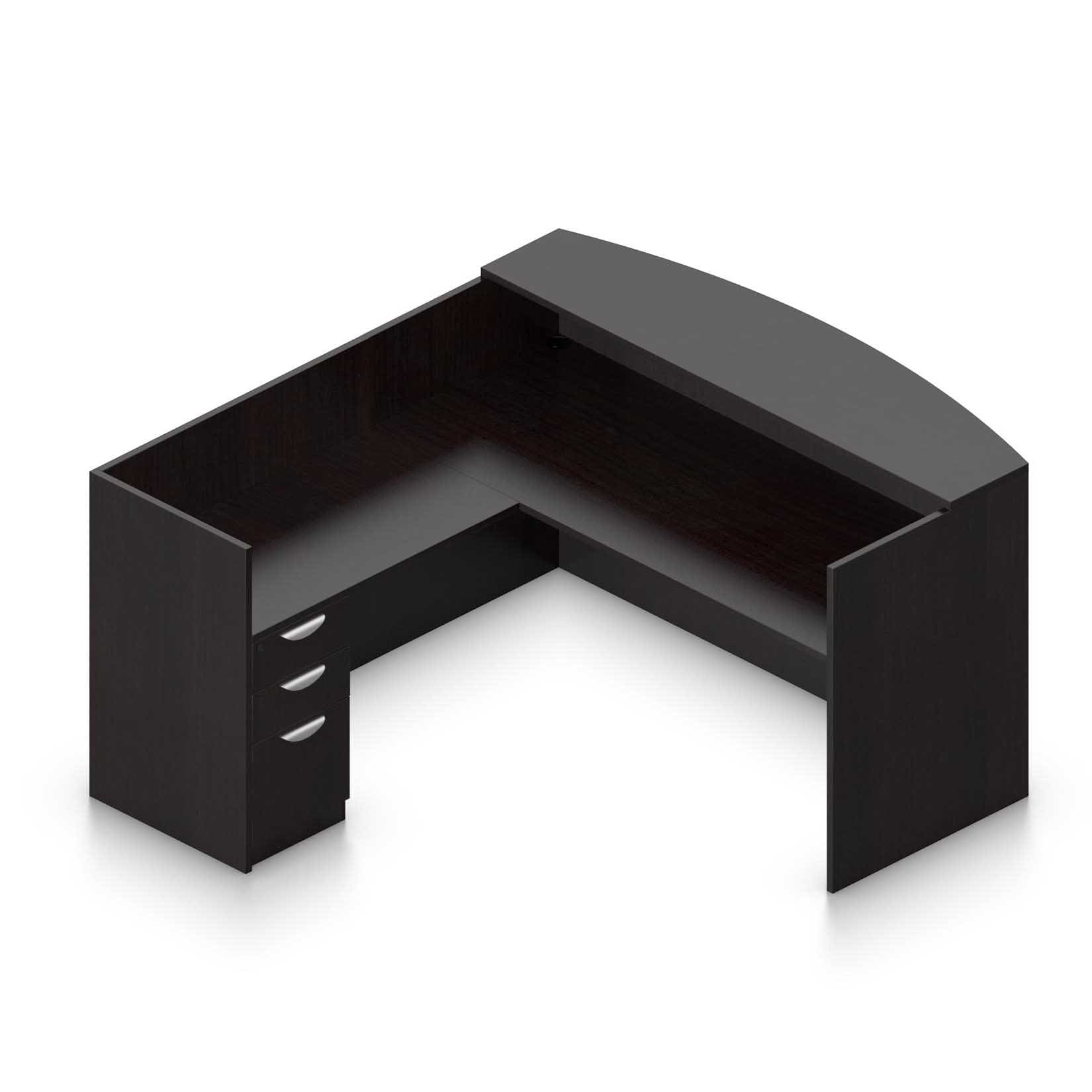 71" x 30" Reception Desk with Transaction Top, 42" x 24" Return, and Box/Box/File Pedestal - Image 5